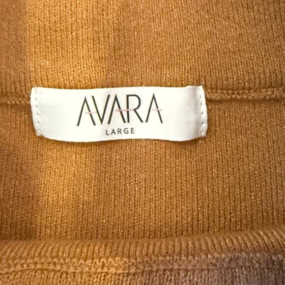 AVARA Tan/Navy Mock Neck Block Sweater Top Shirt Women's size L - Picture 7 of 10